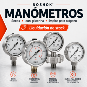 Manómetro de baja presión NOSHOK Serie 200 · 2,5″ · 0-30 inH2O · 1/4″ NPT inferior · seco