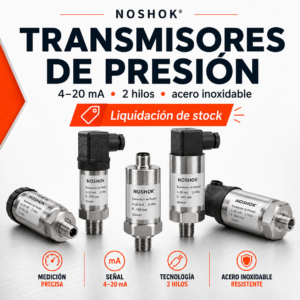 Transmisor de presión NOSHOK Serie 100 · -30 inHg a 100 psi · 1/4″ · 4-20 mA, 2 hilos